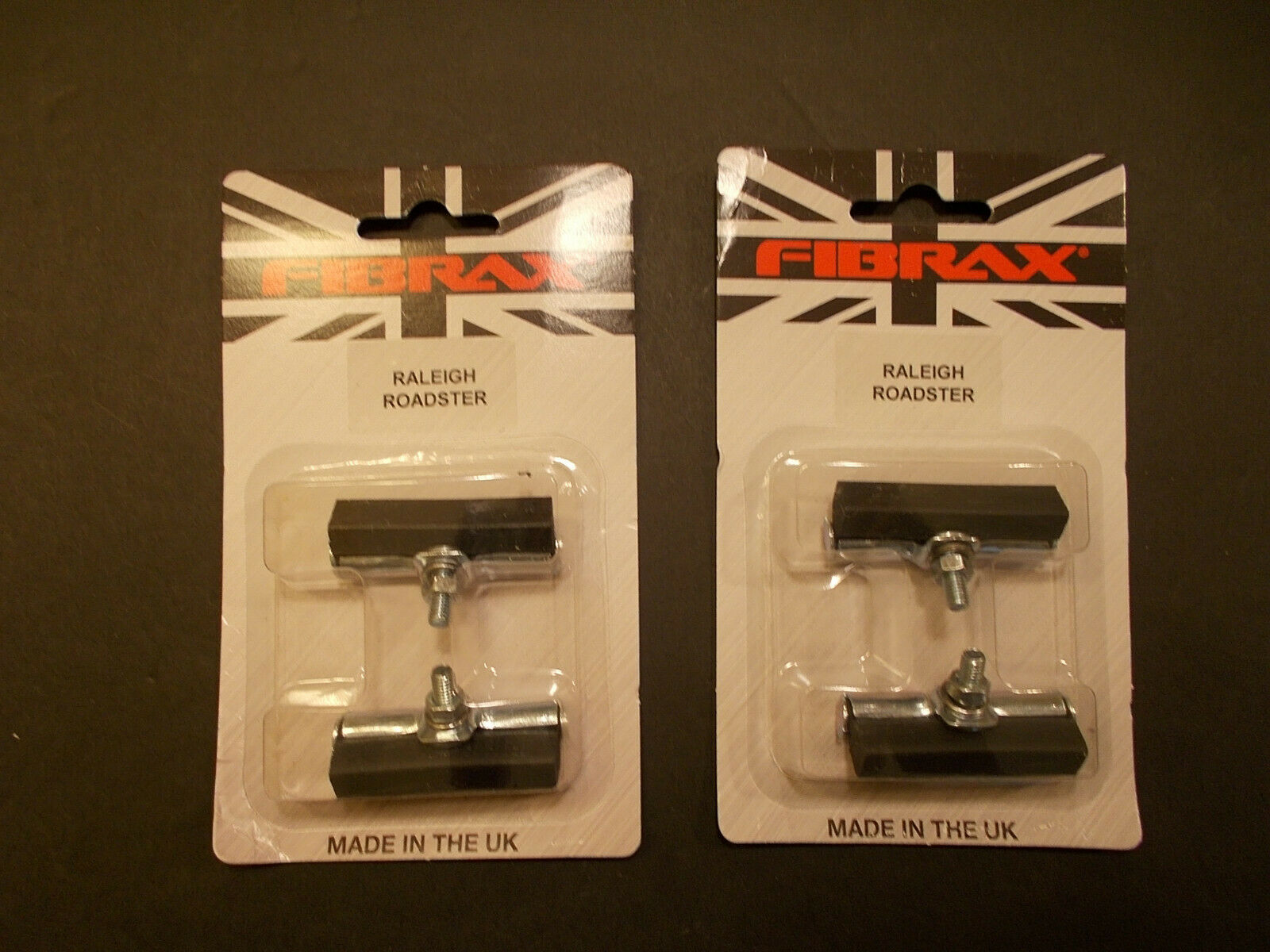 2 Pairs Fibrax Rod Brake Pads Blocks Vintage Roller Lever Raleigh Tourist MB1 - Fresh Stock Dated February 2026