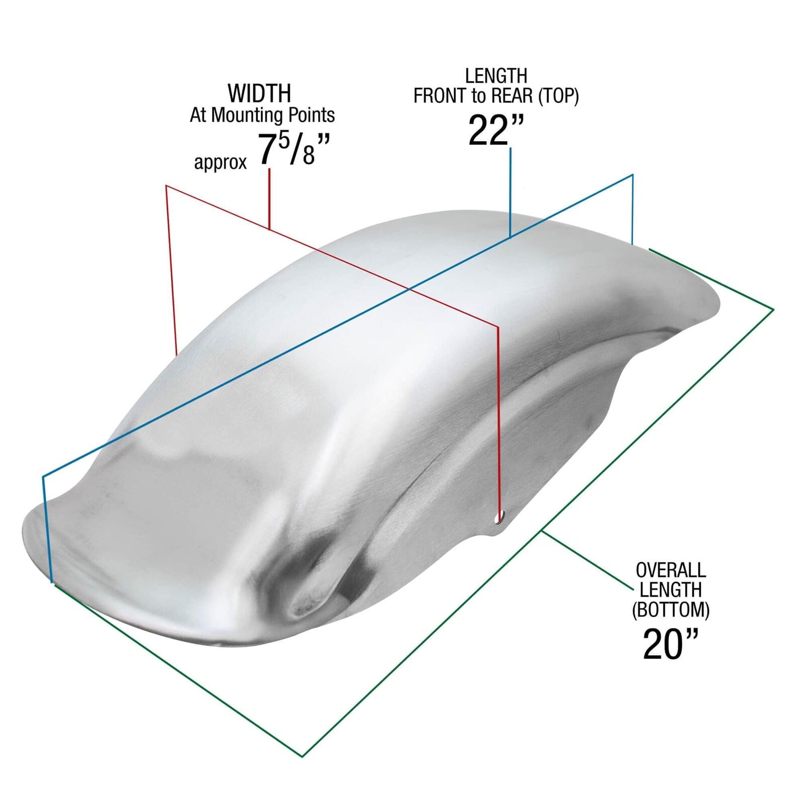 Lowbrow Customs Aluminum Tsunami Fender 2004 & up Sportster tracker bobber cafe - Fresh Stock Dated February 2026