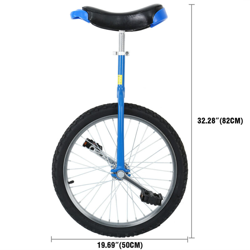 20'' Unicycle Single Wheel Bike with Buckle Height Adjustable Skidproof Outdoor - Fresh Stock Dated February 2026