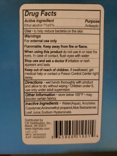 CB Advanced Hand Sanitizer 2 oz. Portable Flip Cap Bottle Gel 14 pack New 75% - Fresh Stock Dated February 2026