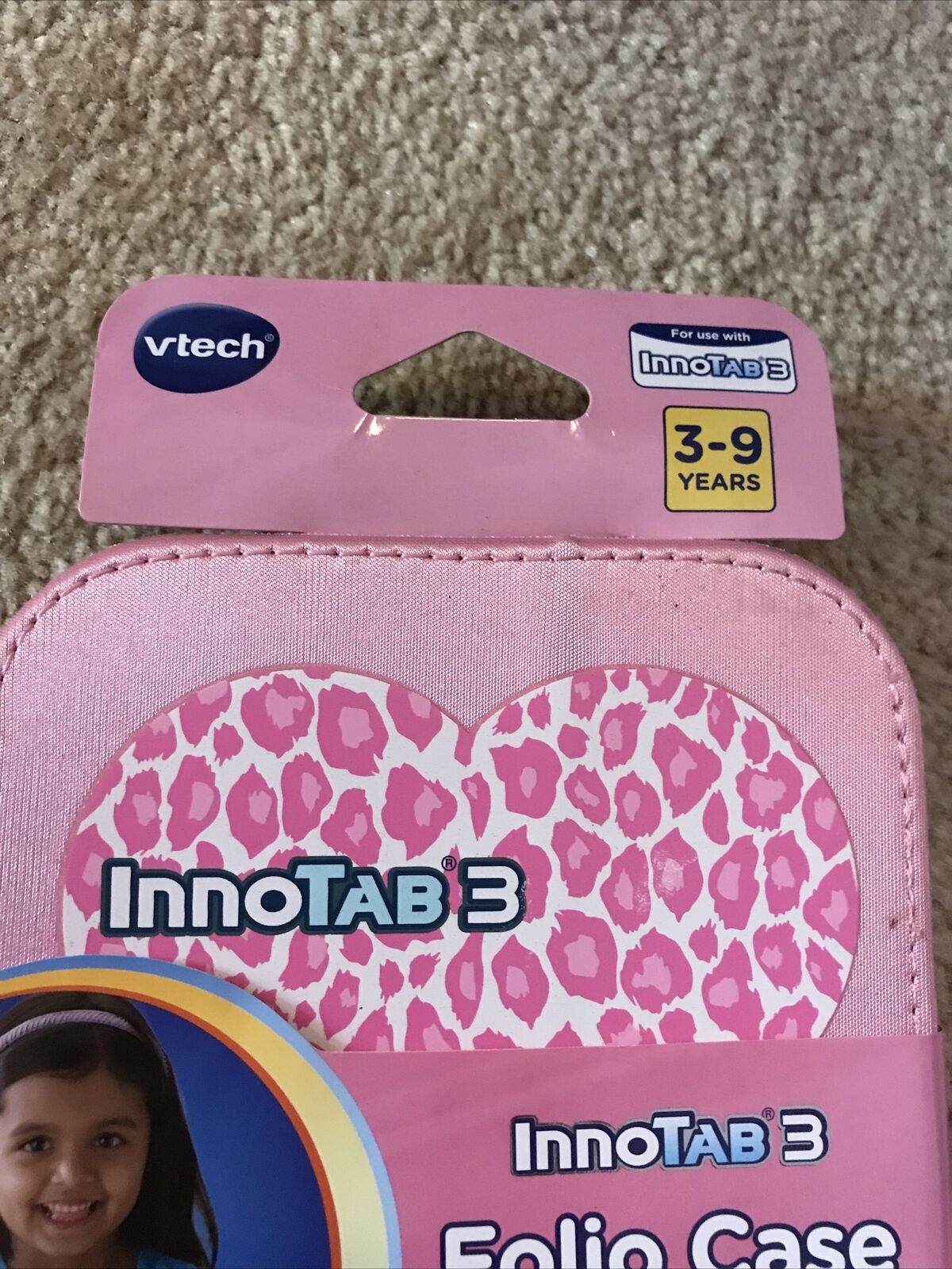 Vtech InnoTAB 3 Folio Case Pink w/ Hearts Model# 80-213550 - Fresh Stock Dated February 2026