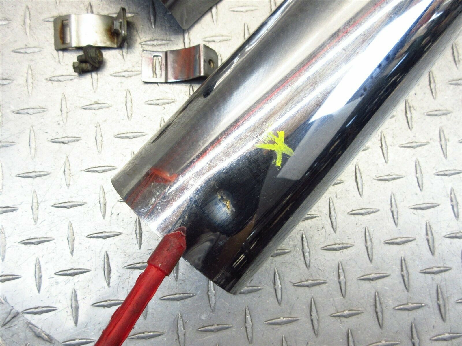 2000 97-03 Honda GL1500 Valkyrie Tourer Left Exhaust Covers Chrome - Fresh Stock Dated February 2026