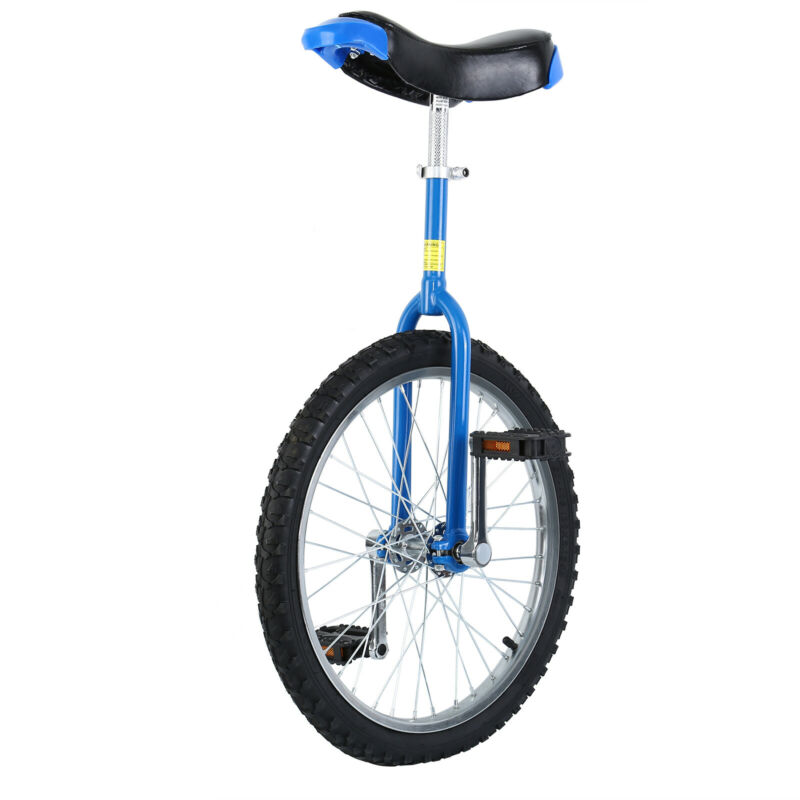 20'' Unicycle Single Wheel Bike with Buckle Height Adjustable Skidproof Outdoor - Fresh Stock Dated February 2026