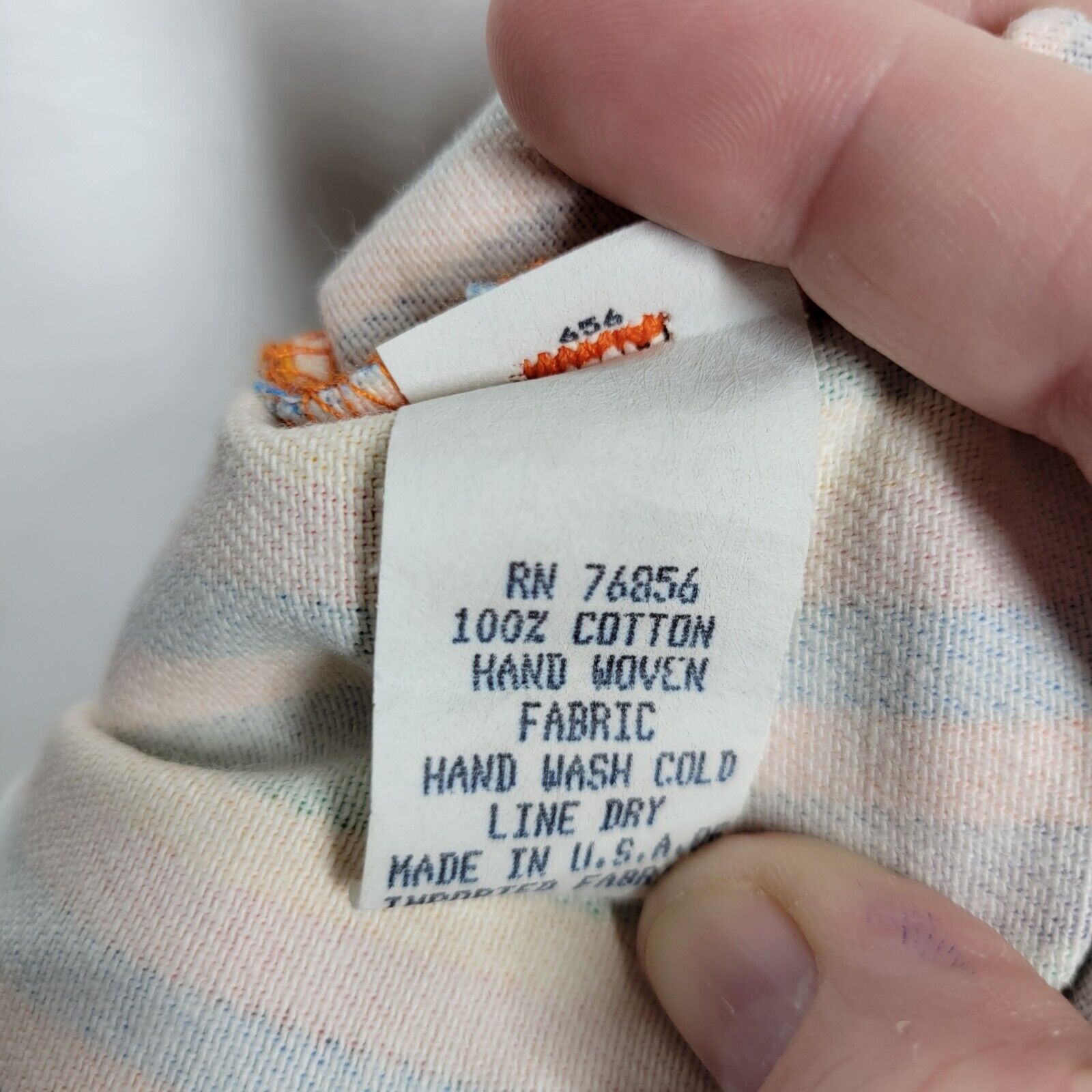 Vintage 80s 90s Rebecca Thomas Rainbow Striped Denim Cotton Midi Skirt Size 14 - Fresh Stock Dated March 2026