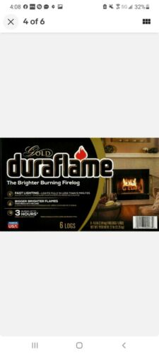 Duraflame Gold Ultra Premium 4.5lb Firelogs 6-Pack Case 3Hour Burn FREE SHIPPING - Fresh Stock Dated December 2025