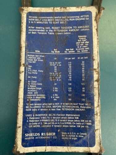NOS SHIELDS MARINE V-BELT 15300 11A0760 - Fresh Stock Dated February 2026