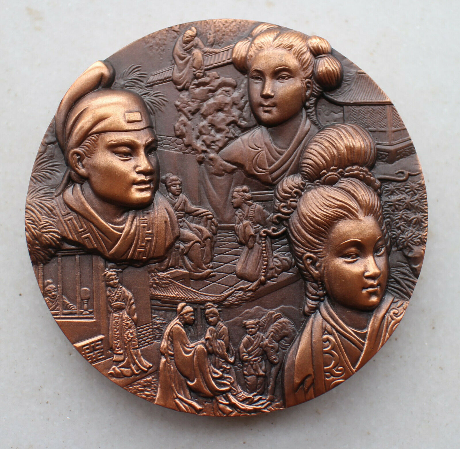 A Pair of China 90mm Medals - Peking Opera Series - Romance of Western Chamber - Fresh Stock Dated February 2026