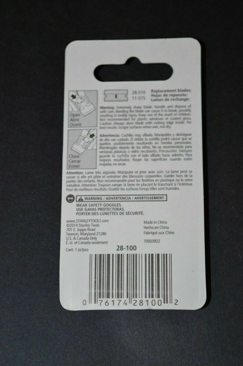 STANLEY MINI RAZOR BLADE SCRAPER 28-100 Glass Window Painters Automotive Home - Fresh Stock Dated February 2026