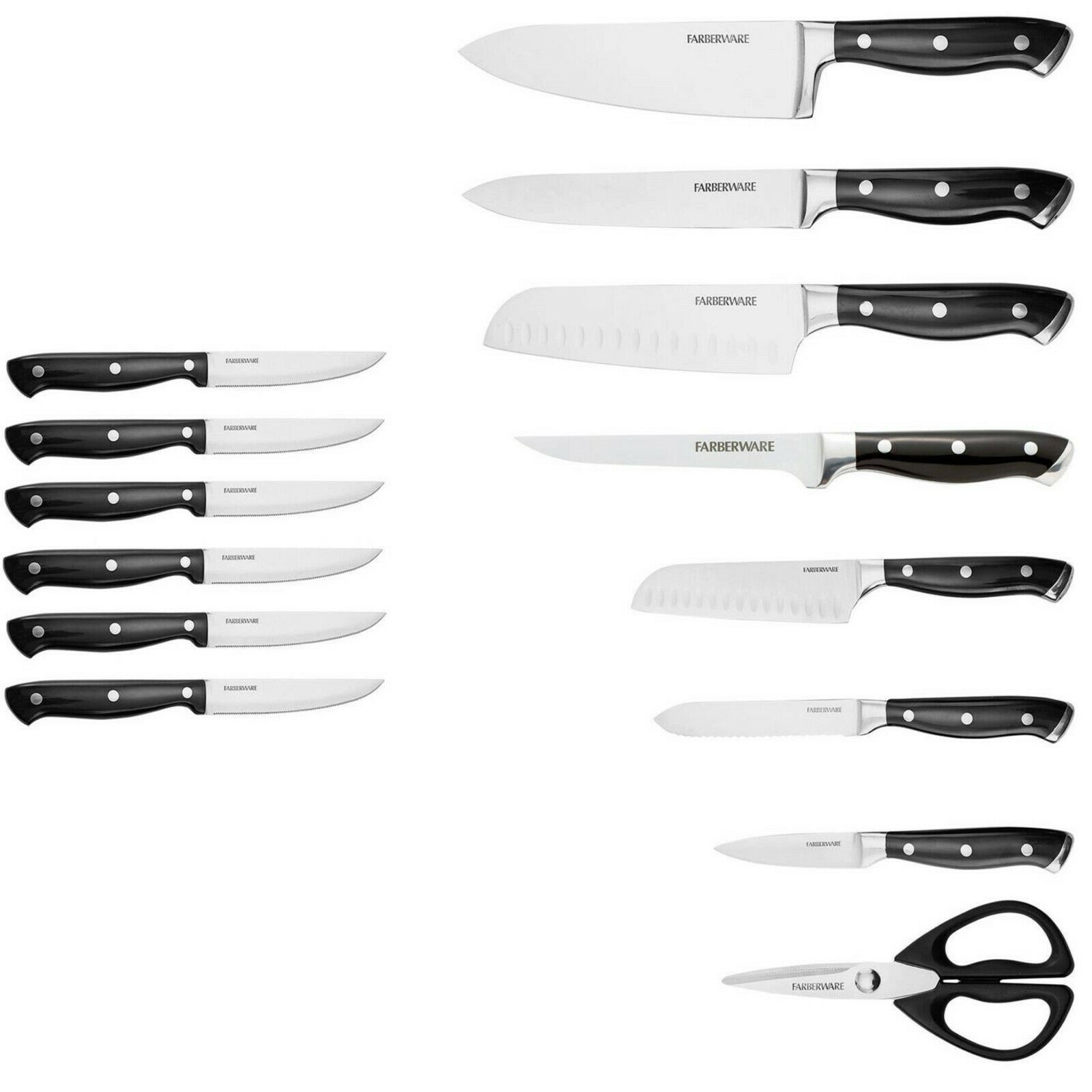 Professional 15-pcs Forged Triple Riveted Knife Block Carbon Stainless Steel - Fresh Stock Dated December 2025