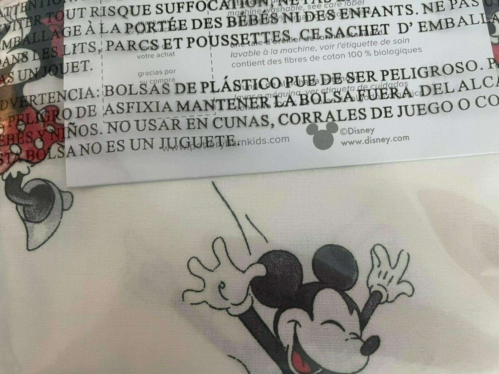 Pottery Barn Mickey Mouse PILLOW CASE holiday Valentine Minnie disney gift heart - Fresh Stock Dated December 2025