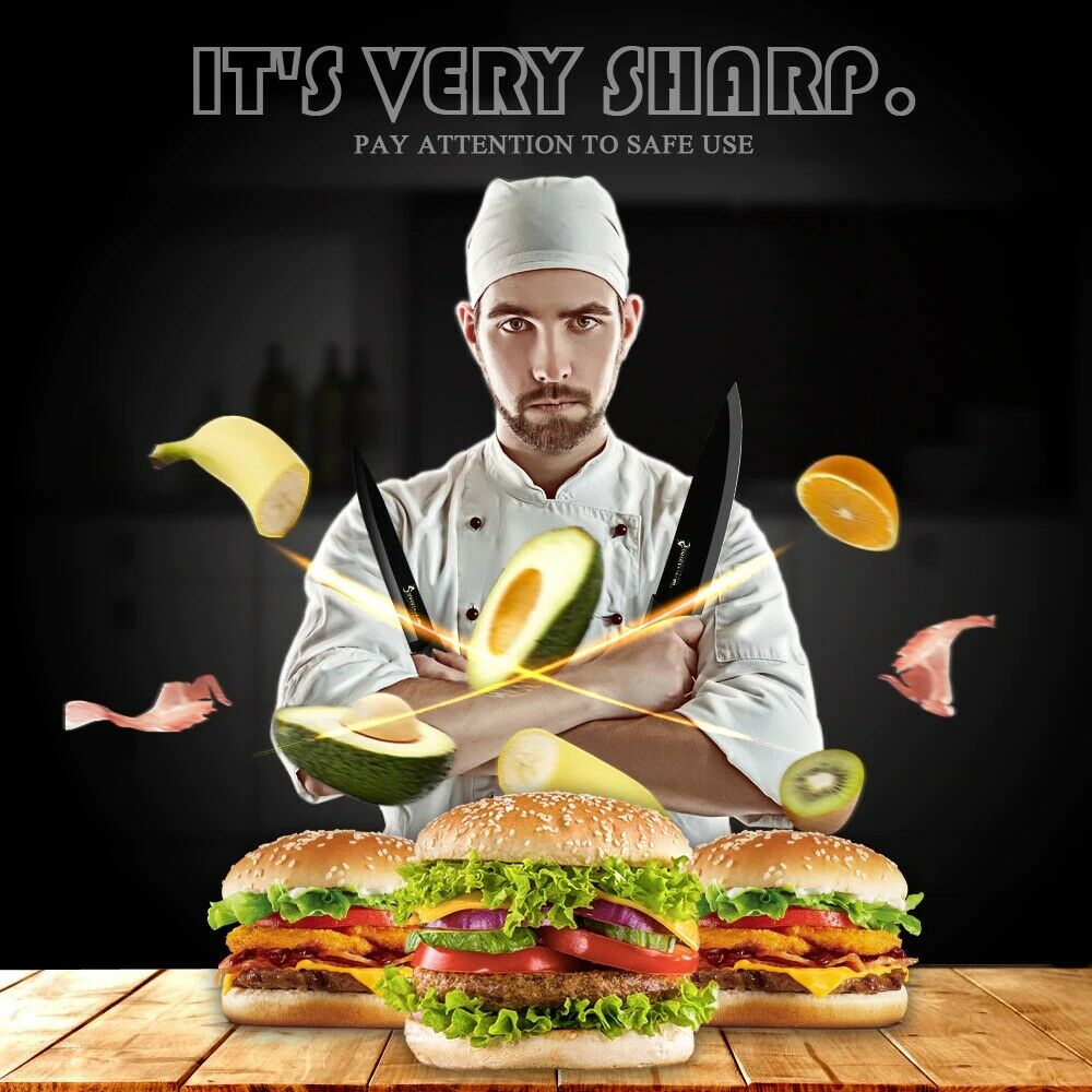 Stainless Steel Sharp Knives 6 Piece Set Meat Fish Fruit Cooking Accessories - Fresh Stock Dated December 2025