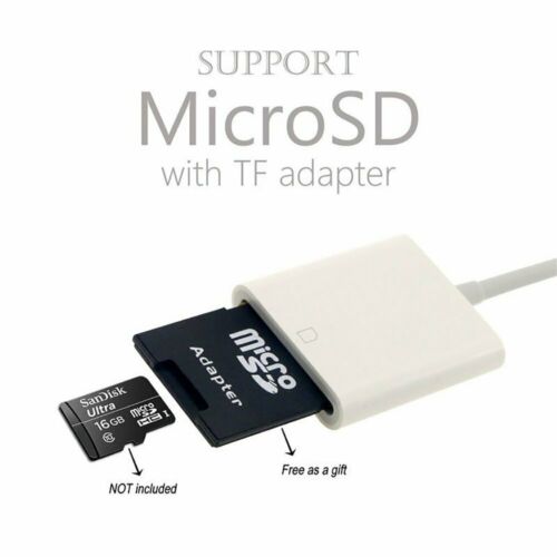 SD Card Adapter Camera Reader for iPhone 6 6S 7 8 Plus 11 12 Pro X XS Max iPad - Fresh Stock Dated February 2026