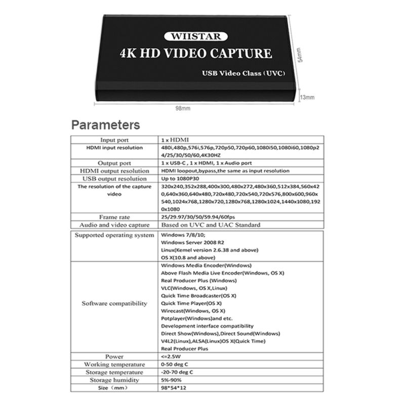 Hi-Q HDMI TO USB 3.0 Video Capture Compatible Grabber Converter NEW - Fresh Stock Dated February 2026