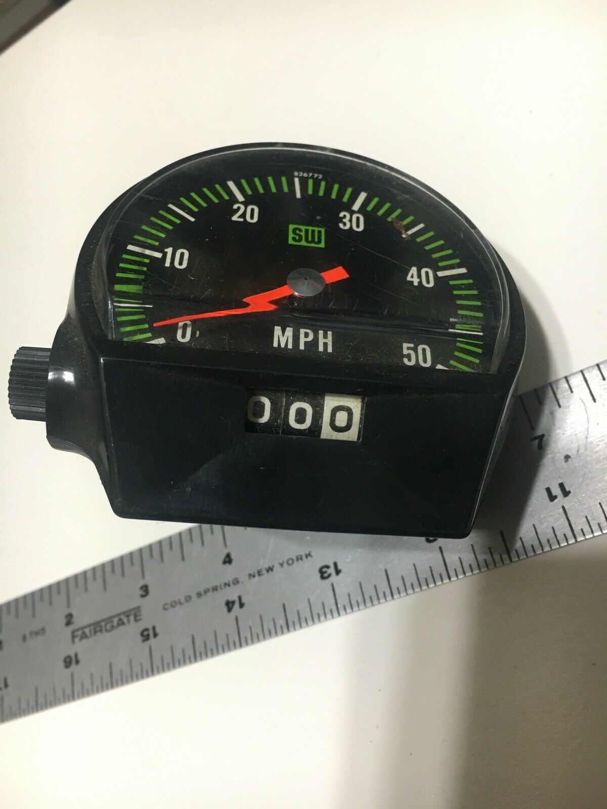 Vintage Speedometer Stewart Warner 0-50 MPH # 826772 Sears 48842 (1979) - Fresh Stock Dated December 2025