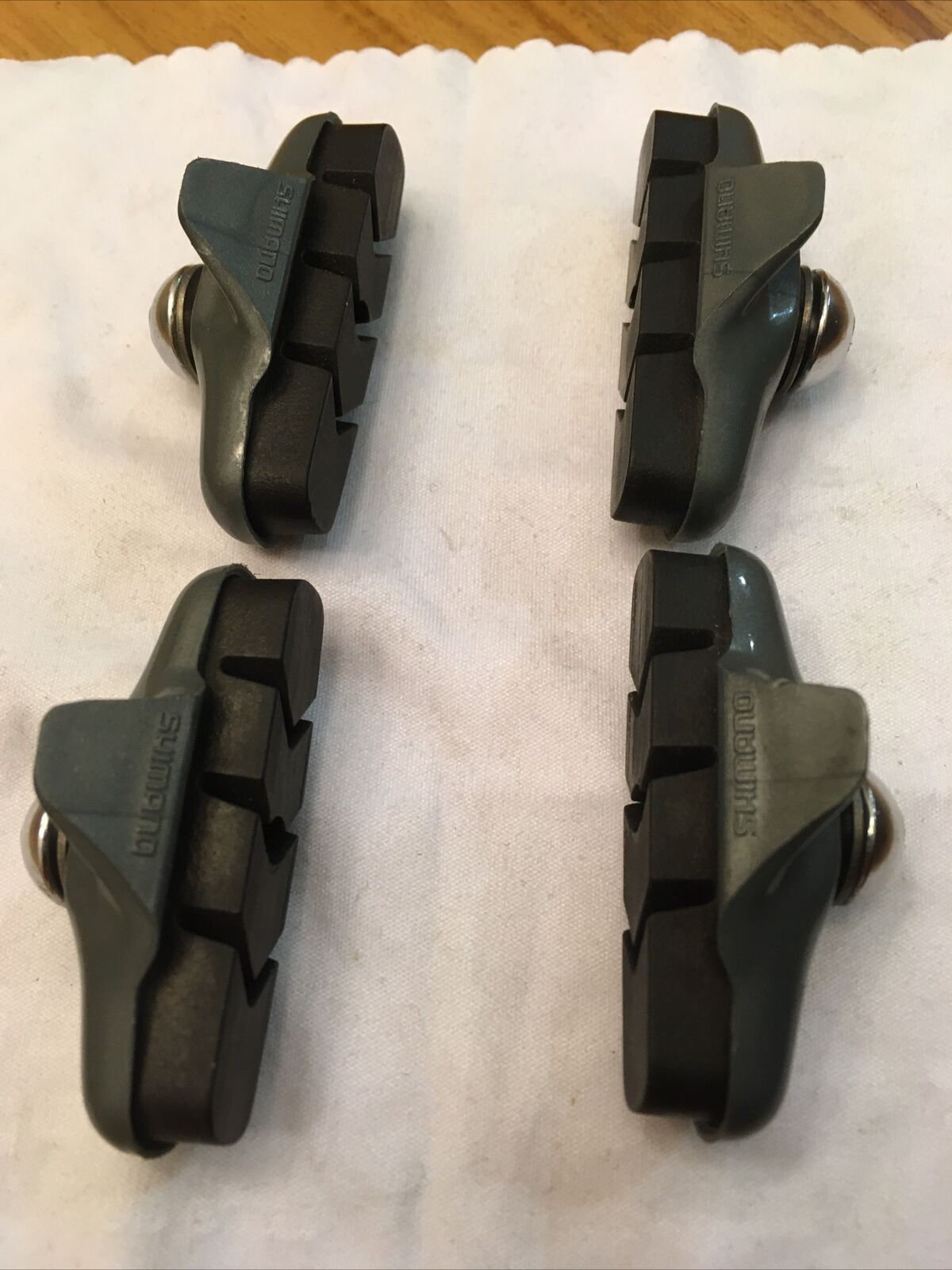 2 Pair Shimano 600 Tri Color Ultegra 6400 Series Brake Pads and Holders Set of 4 - Fresh Stock Dated February 2026