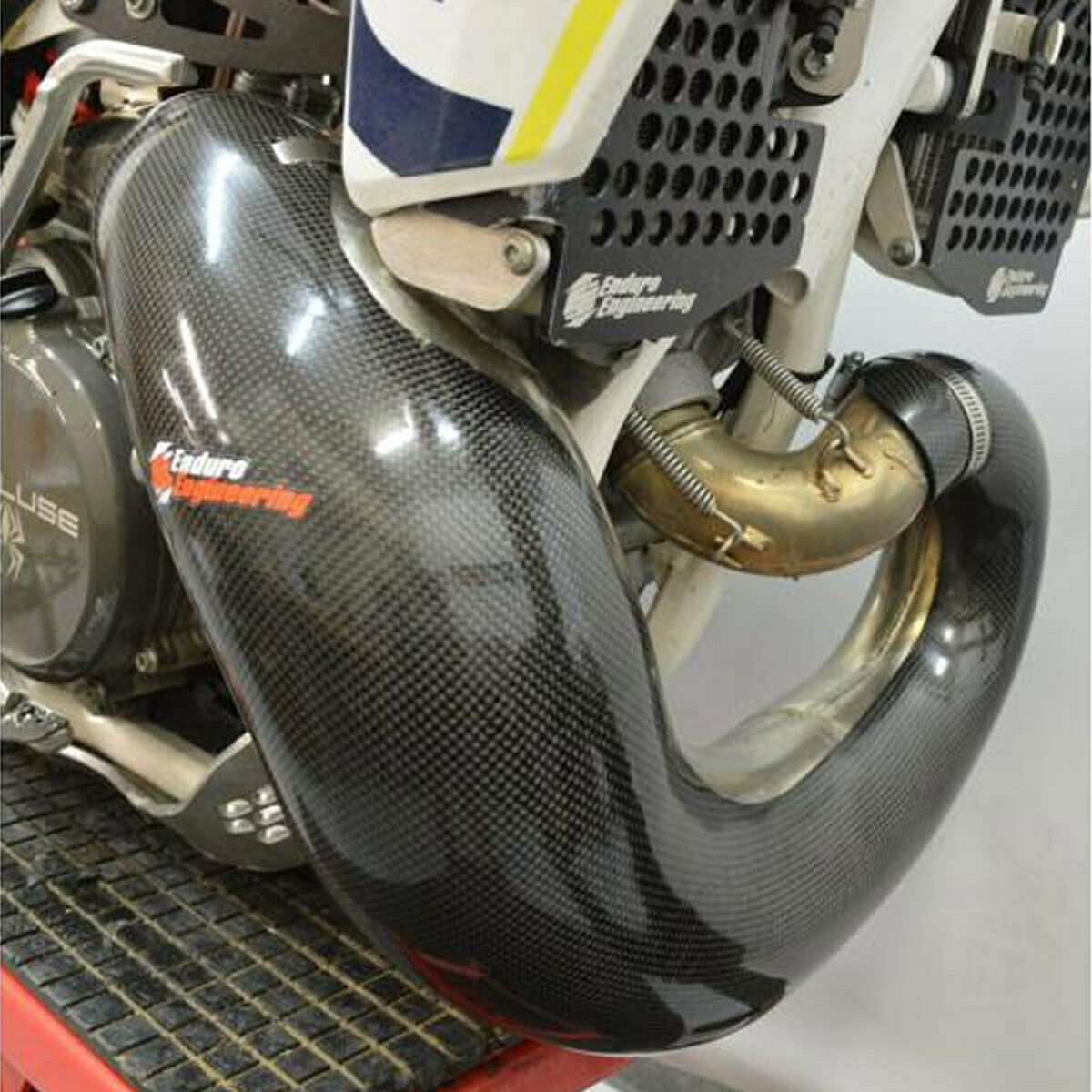 Carbon Fiber Exhaust Guard (FMF Gnarly only) for 2017-2019 KTM/Husqvarna - Fresh Stock Dated February 2026