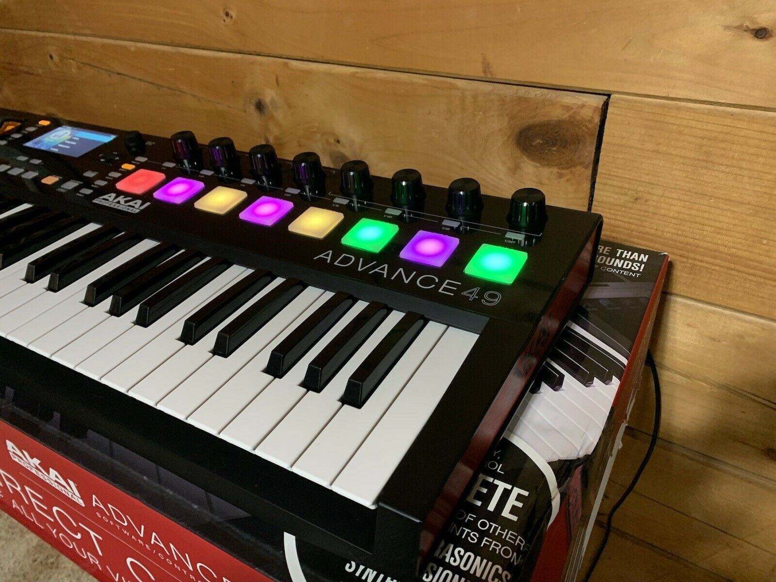 AKAI Advance 49 USB Keyboard Controller with Full-Color LCD Screen & 10K Sounds - Fresh Stock Dated February 2026