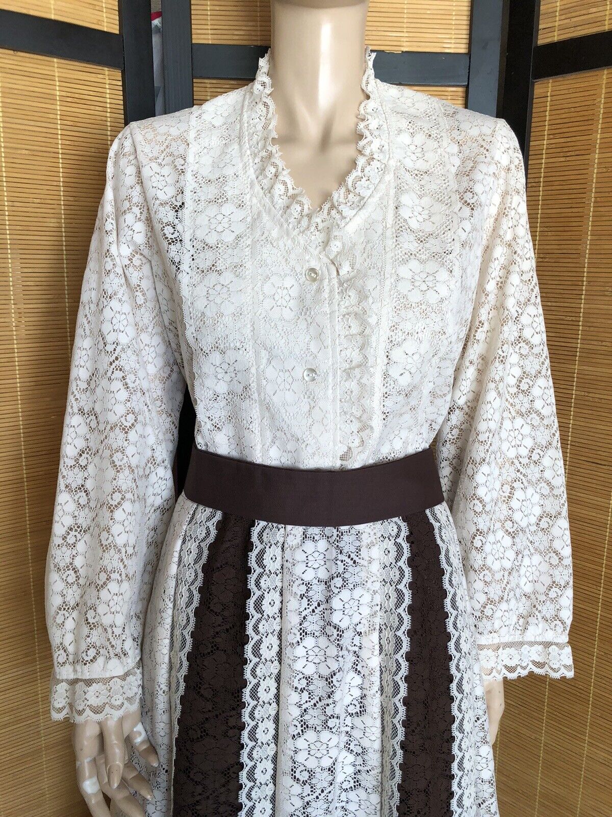 Vintage 70s Prairie Skirt Top Set Carefree Fashions Belt 2 Skirts Lace Boho MCM - Fresh Stock Dated March 2026