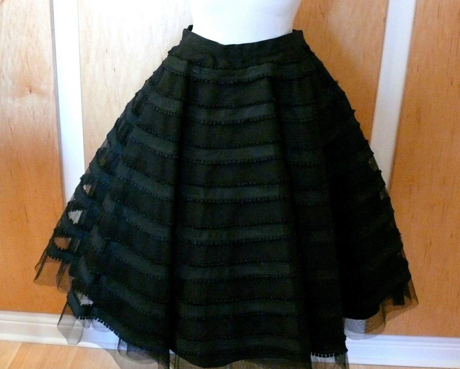 1950`s Black Full Circle  Skirt  Silk Blend Taffeta Tulle  Big Band  Classic - Fresh Stock Dated February 2026