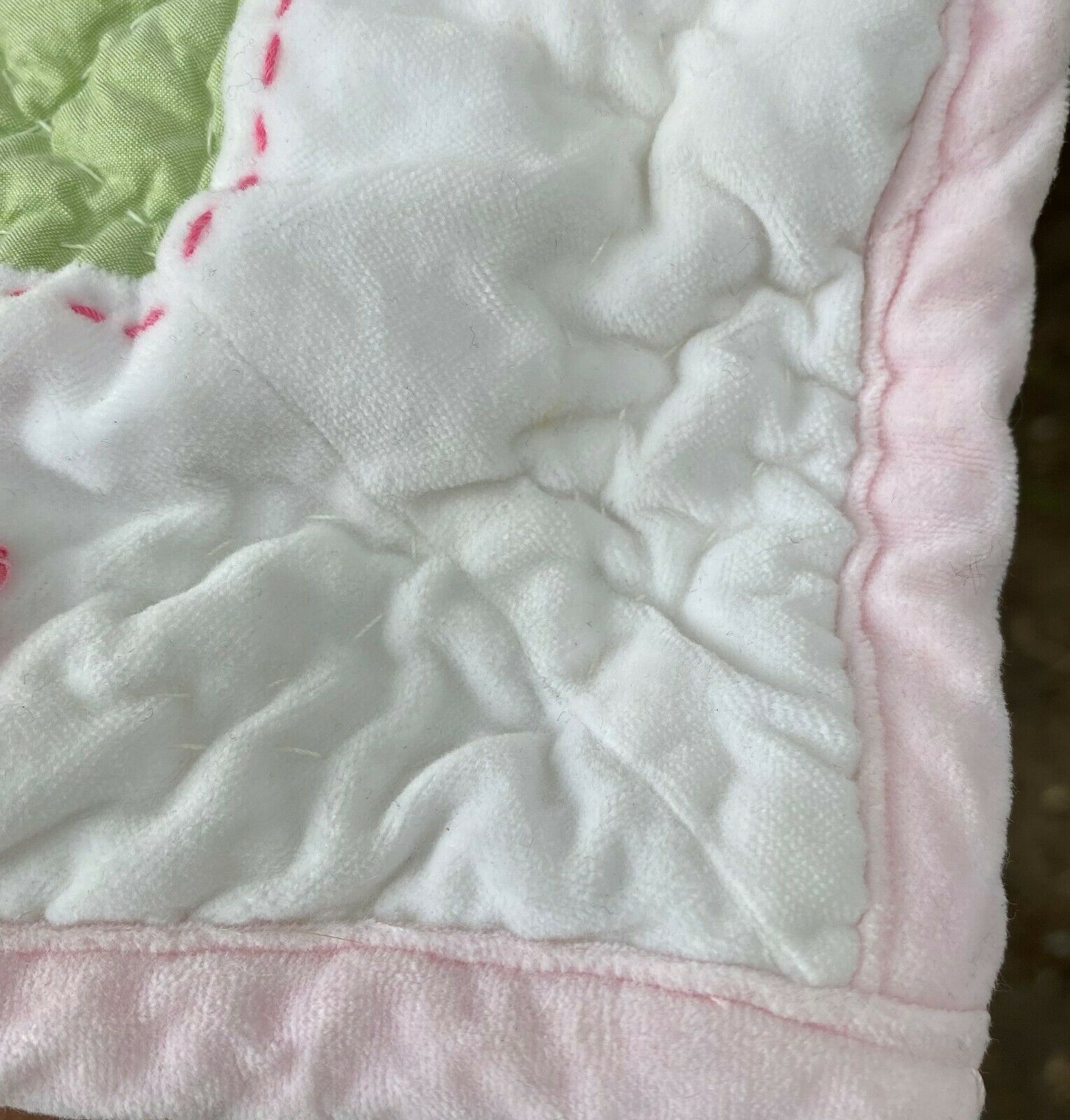 Pottery Barn Kids Quilted Floral Applique Pink Green Pillow Sham 20x27 #21G - Fresh Stock Dated December 2025