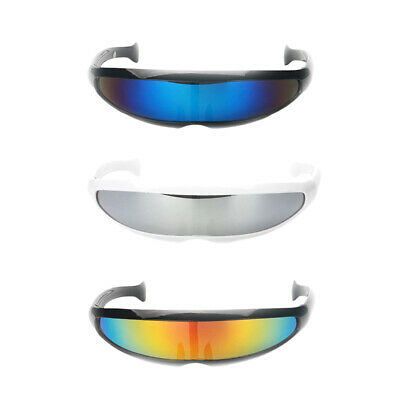 3/pack Futuristic  Mirrored Monoblock Sunglasses Costume Adults Kids - Fresh Stock Dated February 2026