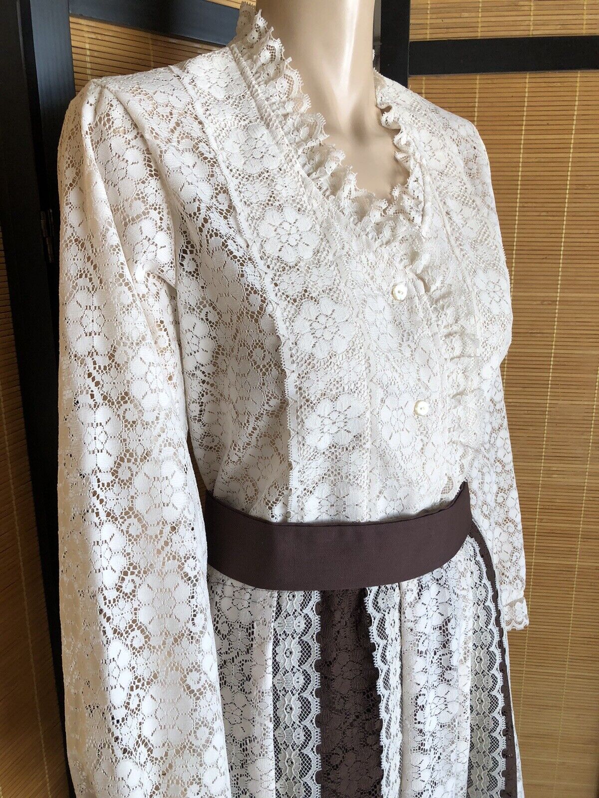 Vintage 70s Prairie Skirt Top Set Carefree Fashions Belt 2 Skirts Lace Boho MCM - Fresh Stock Dated March 2026