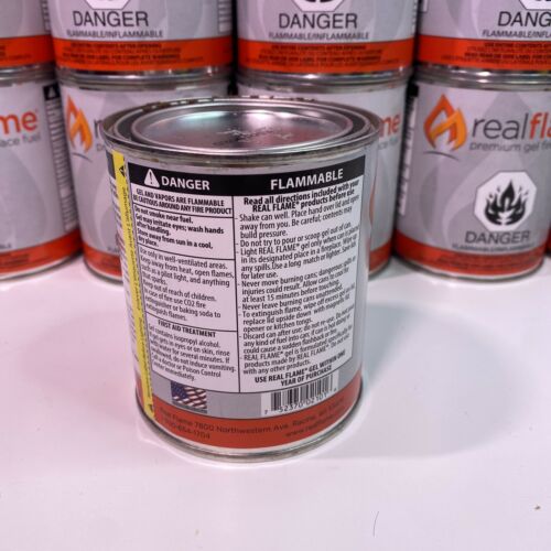 13 oz. 24 lb. Gel Fuel Cans (18-Pack) Indoor Outdoor Crackles Popping RealFlame - Fresh Stock Dated December 2025