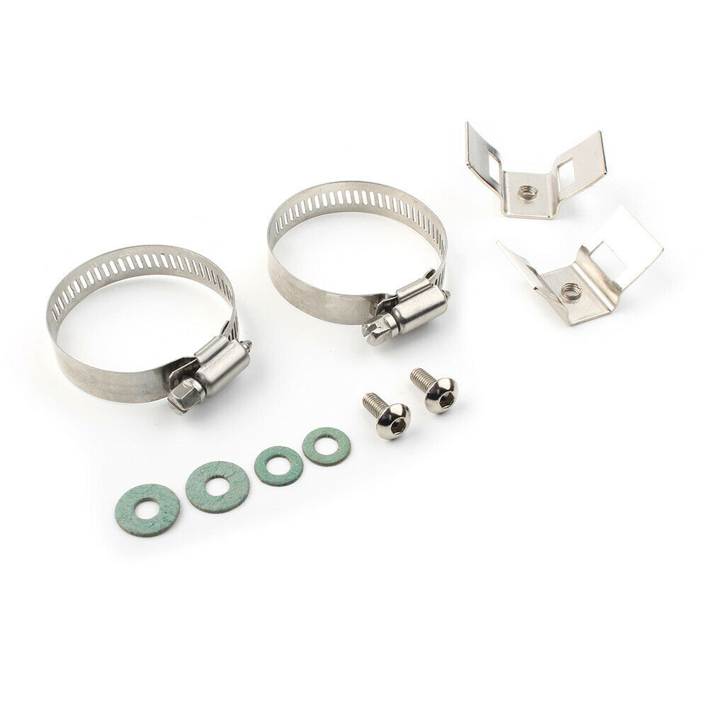 1x Black Universal Chrome Exhaust Muffler Pipe Heat Shield Cover Heel Guard Moto - Fresh Stock Dated February 2026