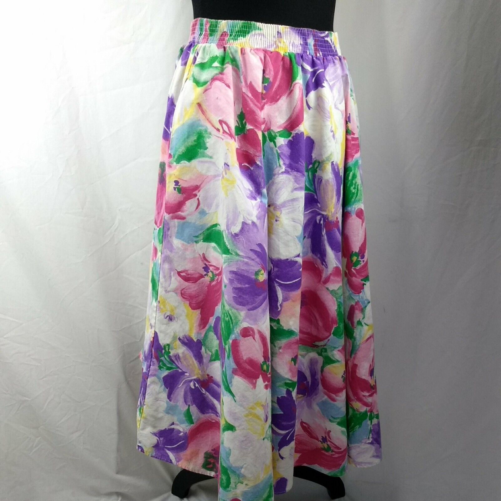 Vintage Tumbleweeds Skirt White Bright Floral Women's Med A-Line Pockets Midi - Fresh Stock Dated March 2026