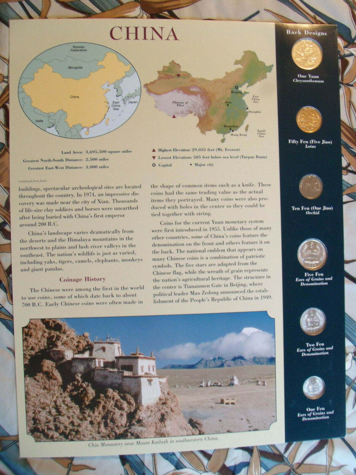 Coins from Around the World China 6 coin set UNC 1987 - 2007 1 Fen 1987 Yuan '06 - Fresh Stock Dated February 2026