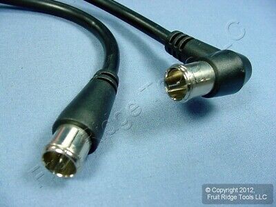 New Leviton TV VCR DVD RIGHT ANGLE 6' Push-On 75-ohm Video Coaxial Cable C5854-6 - Fresh Stock Dated December 2025