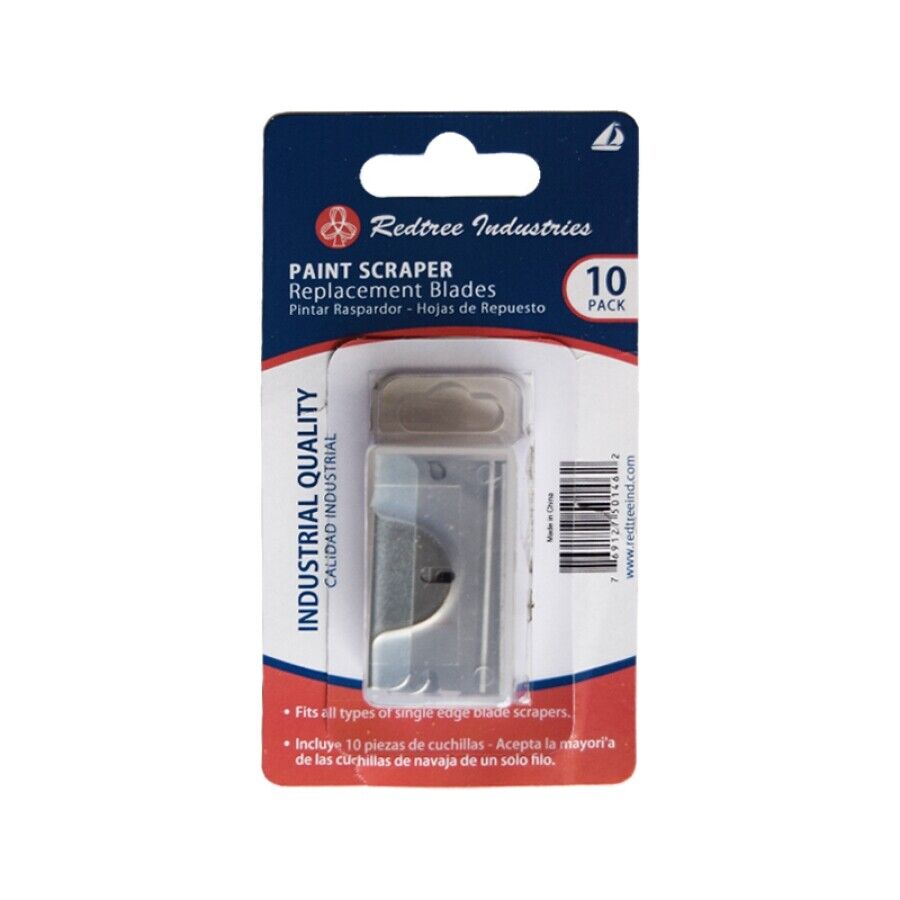 Soft Grip Paint Caulk Varnish Scraper + 10-Pack Extra Blades, Redtree Industries - Fresh Stock Dated February 2026