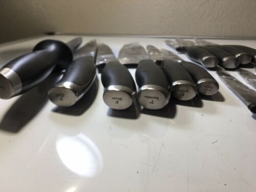 14 piece CALPHALON kitchen knife set FULL FORGED NO STAIN German Steel —#kn40 - Fresh Stock Dated December 2025