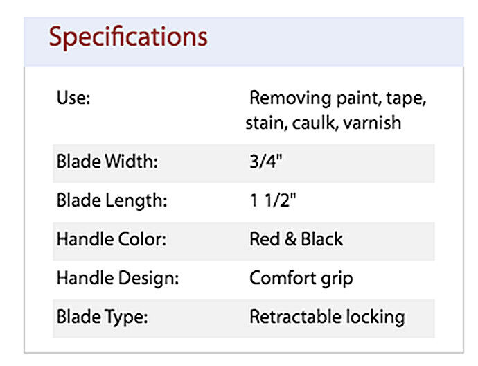 Soft Grip Paint Caulk Varnish Scraper + 10-Pack Extra Blades, Redtree Industries - Fresh Stock Dated February 2026