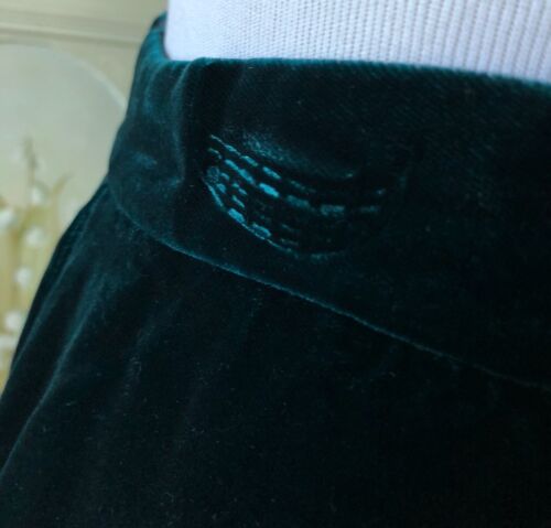 VTG 80s TALBOTS USA DARK GREEN VELVET ACETATE RAYON MIDI SKIRT HOLIDAY EUC 10 - Fresh Stock Dated February 2026