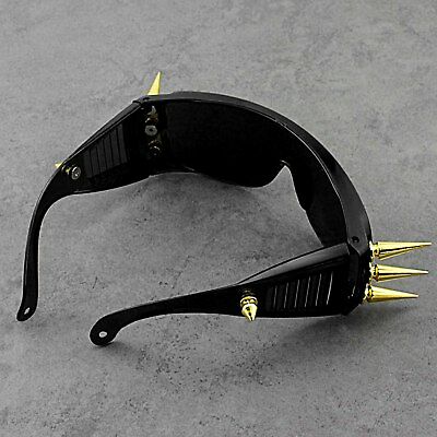 Gothic Fashion Metal Custom Unique Spike Gold SunGlasses Unisex - Fresh Stock Dated February 2026