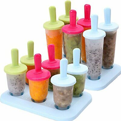 Popsicle Molds Ice Pop Makers Bar Holder Lolly Pops BPA Free Large Mixed 6 Set - Fresh Stock Dated February 2026