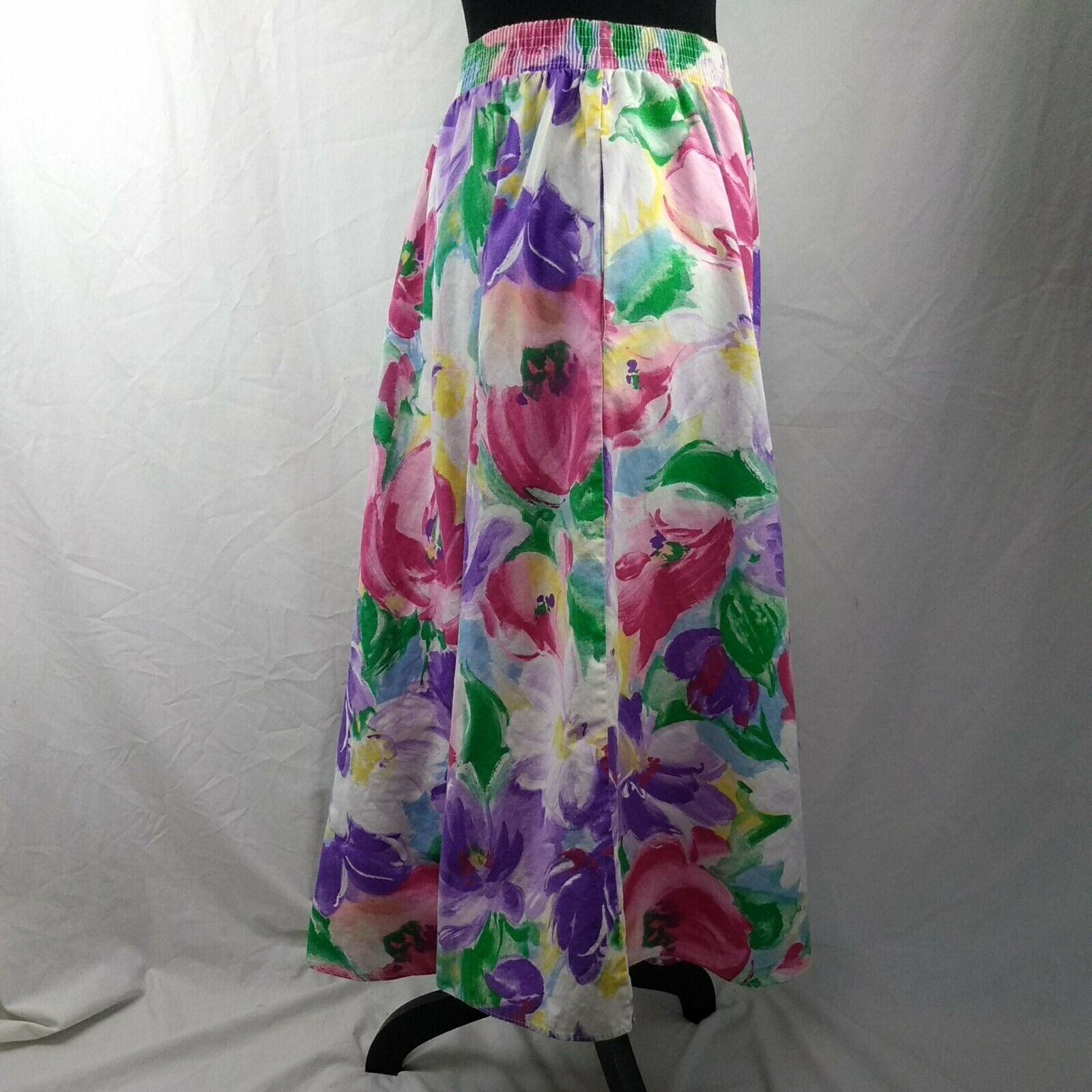 Vintage Tumbleweeds Skirt White Bright Floral Women's Med A-Line Pockets Midi - Fresh Stock Dated March 2026