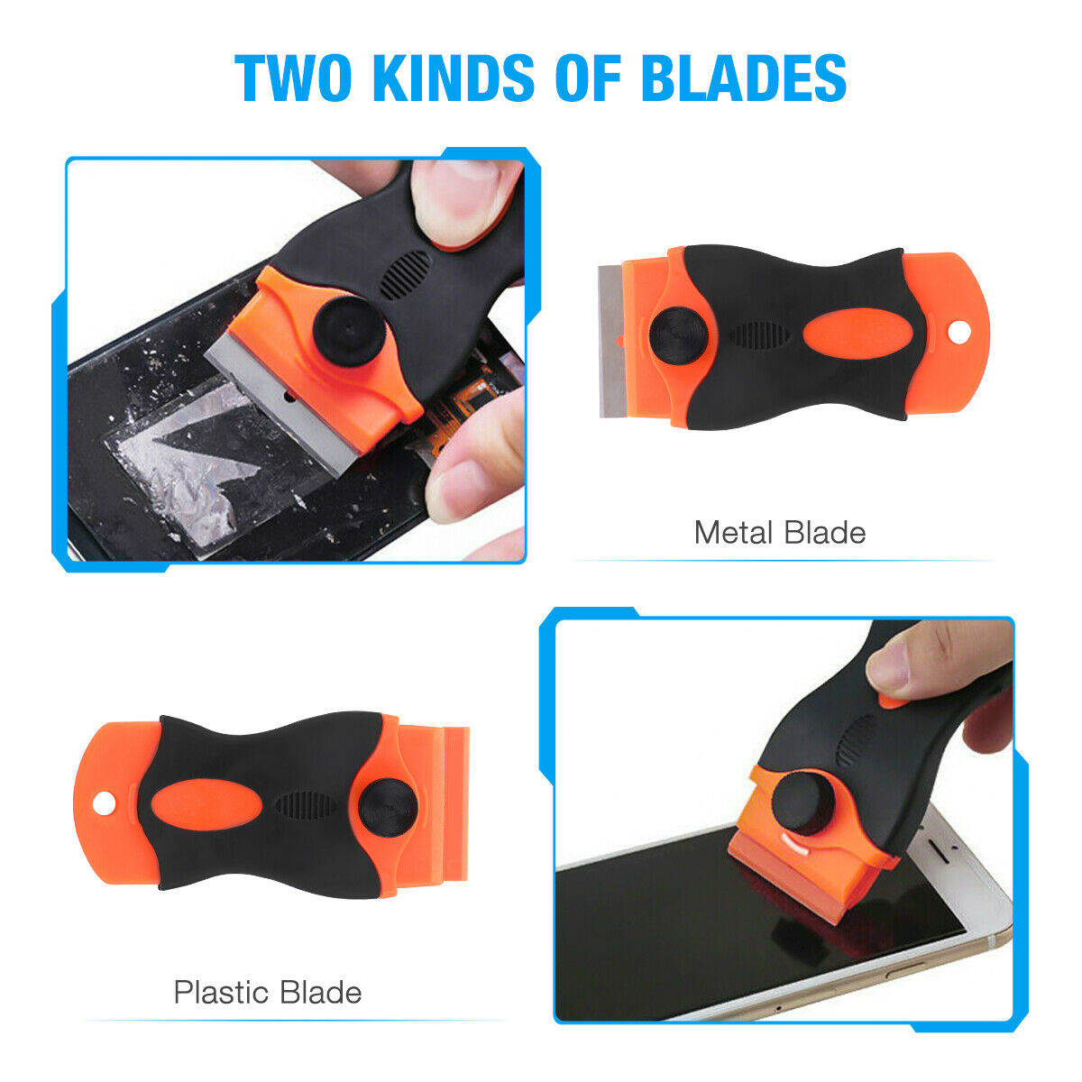 100 Pcs Plastic Razor Blades and Razor Scraper Double Edged Sticker Removal Tool - Fresh Stock Dated December 2025