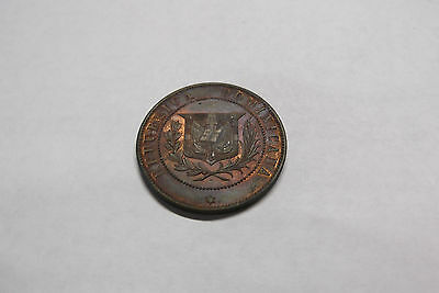 1877 DOMINICAN REPUBLIC PROOF PATTERN 2 CENTAVOS, BRONZE KMPn6 - Fresh Stock Dated February 2026