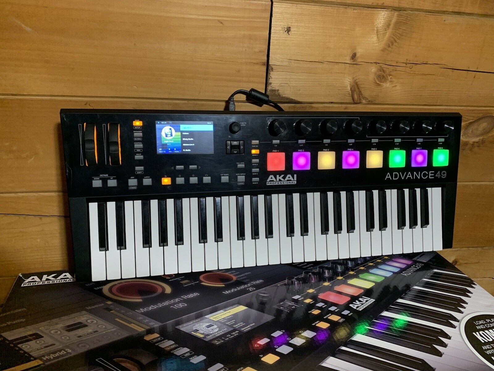 AKAI Advance 49 USB Keyboard Controller with Full-Color LCD Screen & 10K Sounds - Fresh Stock Dated February 2026