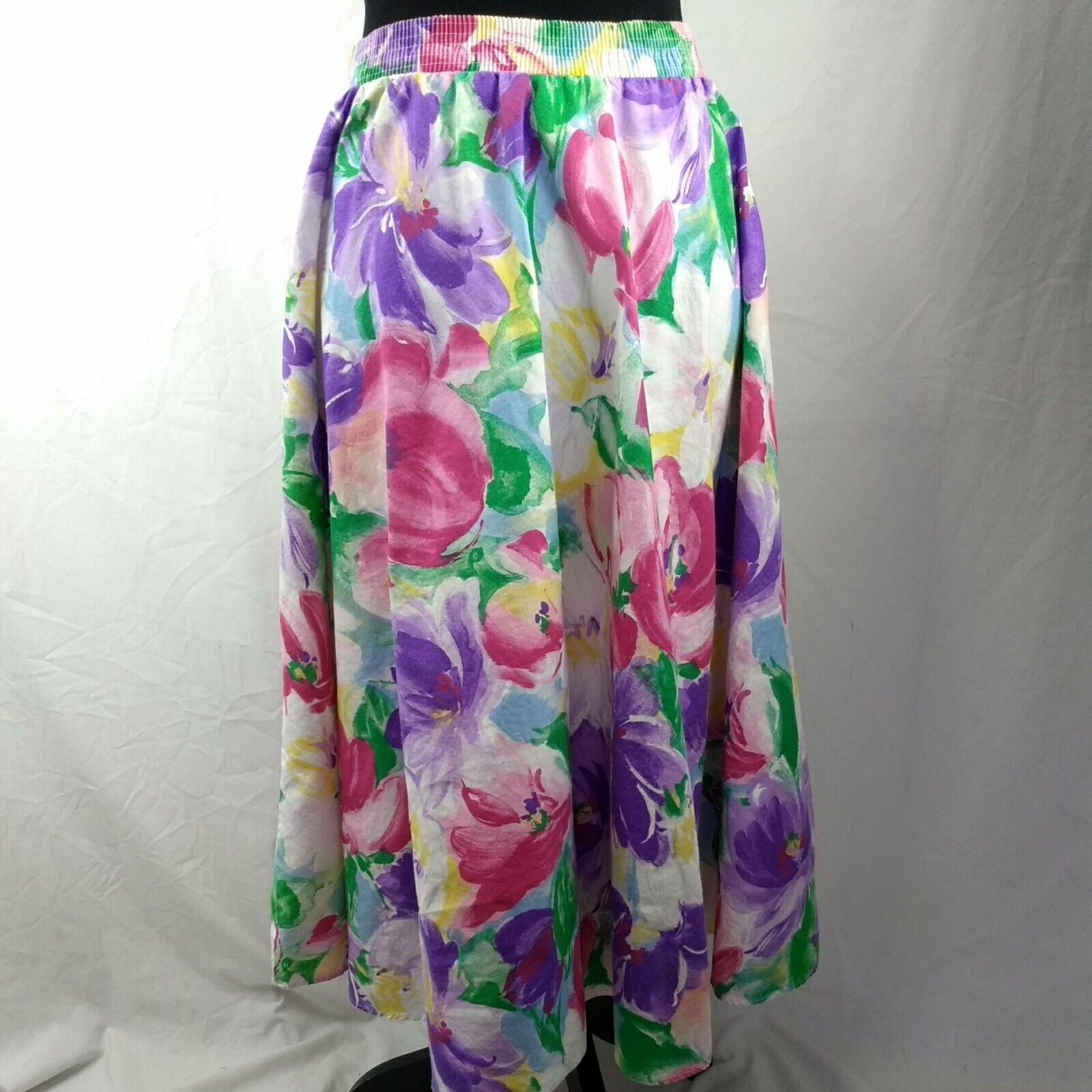 Vintage Tumbleweeds Skirt White Bright Floral Women's Med A-Line Pockets Midi - Fresh Stock Dated March 2026