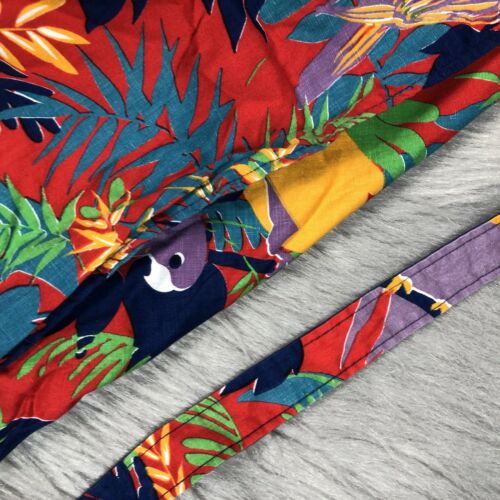 Vintage Womens Multicolored Parrot Bird Tropical Novelty Wrap Skirt - Fresh Stock Dated December 2025