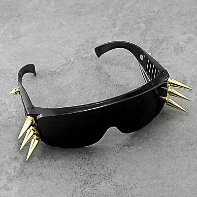 Gothic Fashion Metal Custom Unique Spike Gold SunGlasses Unisex - Fresh Stock Dated February 2026