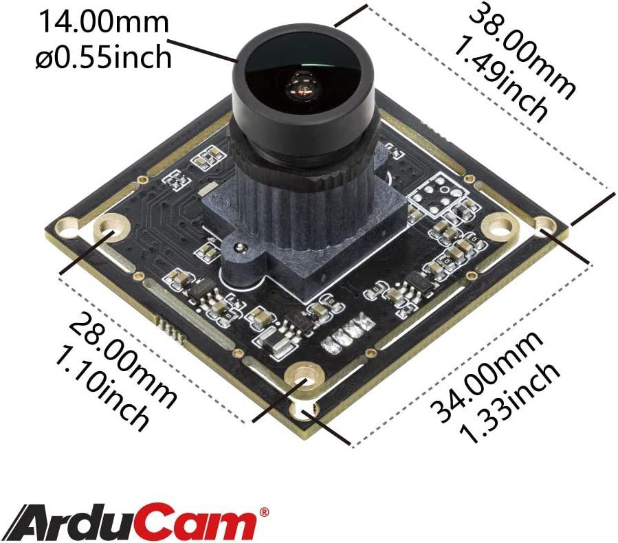 Arducam 1080P Low Light WDR Ultra Wide Angle USB Camera 160°(D), Fisheye Lens - Fresh Stock Dated February 2026