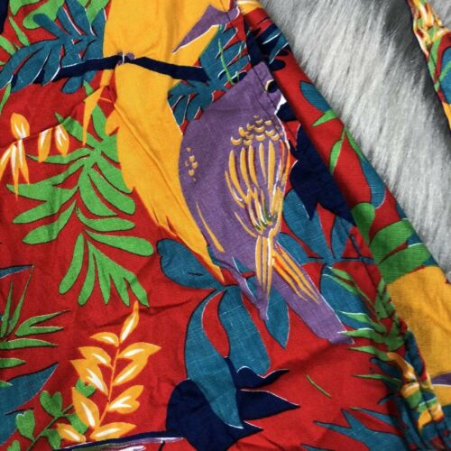 Vintage Womens Multicolored Parrot Bird Tropical Novelty Wrap Skirt - Fresh Stock Dated December 2025