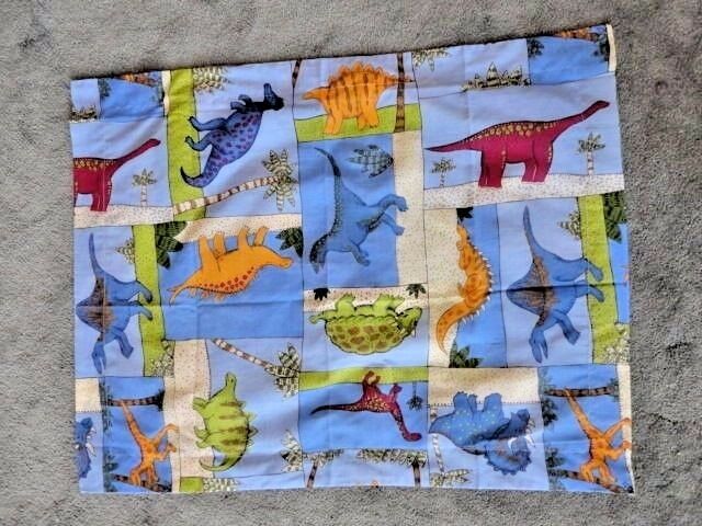 Kids WHISPER SOFT MILLS Dino DINOSAURS Standard Pillow Sham BLUE GREEN BOY GIRL - Fresh Stock Dated December 2025