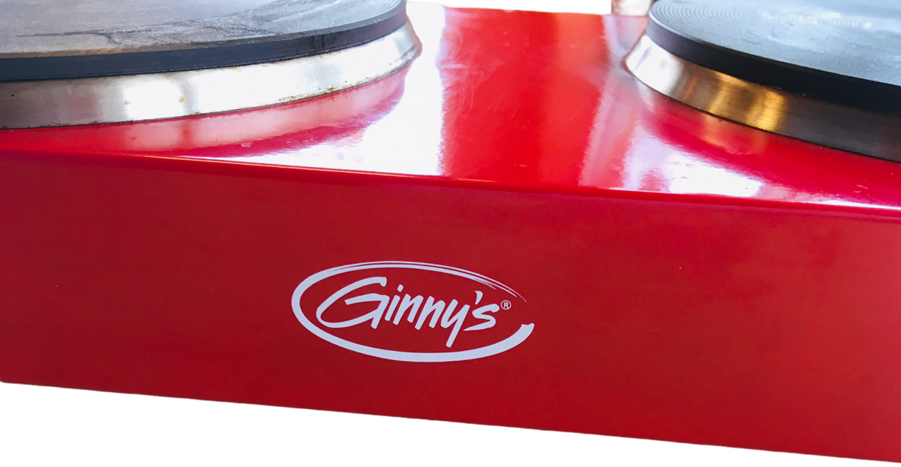 Ginny's Red Double Burner Cast Iron Plate 1800 W Tabletop Cooks Portable Tested - Fresh Stock Dated December 2025