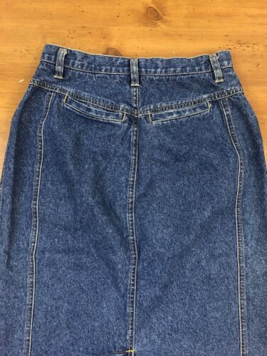 VTG 80s 90s Denim Pencil Wiggle Skirt Grunge Rockabilly Knee Length 26