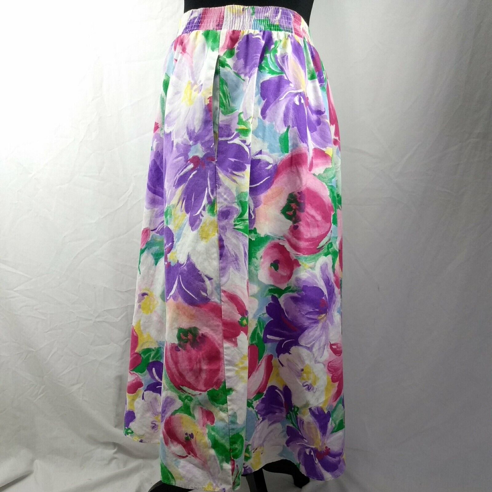 Vintage Tumbleweeds Skirt White Bright Floral Women's Med A-Line Pockets Midi - Fresh Stock Dated March 2026